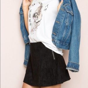 Brandy Melville Faux Suede Mini Skirt